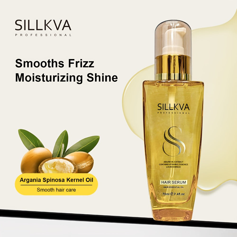 Argan Oil Hair Serum 2 Pack Anti-Frizz Nourishing Treatment for Dry Damaged Frizzy Flyaway Hair Moisturizing Smoothing Lightw