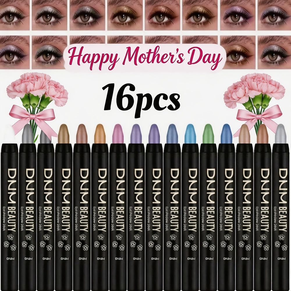 Highly Pigmented Eyeshadow Stick Set 16 Colors Waterproof Matte & Shimmer Eye Makeup Pencil Kit — image 10