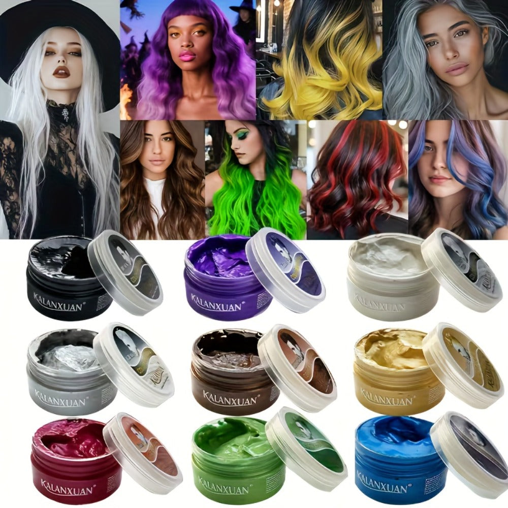 Temporary Hair Color Wax Disposable DIY Styling Cream Y2K Aesthetic for Parties Festivals Halloween Cosplay 9 Colors Blue Pur