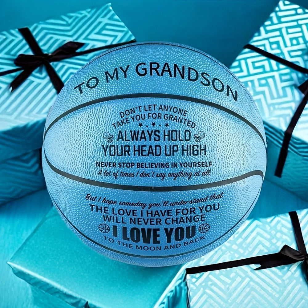 Personalized Basketball Gift for Son & Grandson Standard Size with Pump To My Son To My Grandson Heartfelt Message Sports Bir