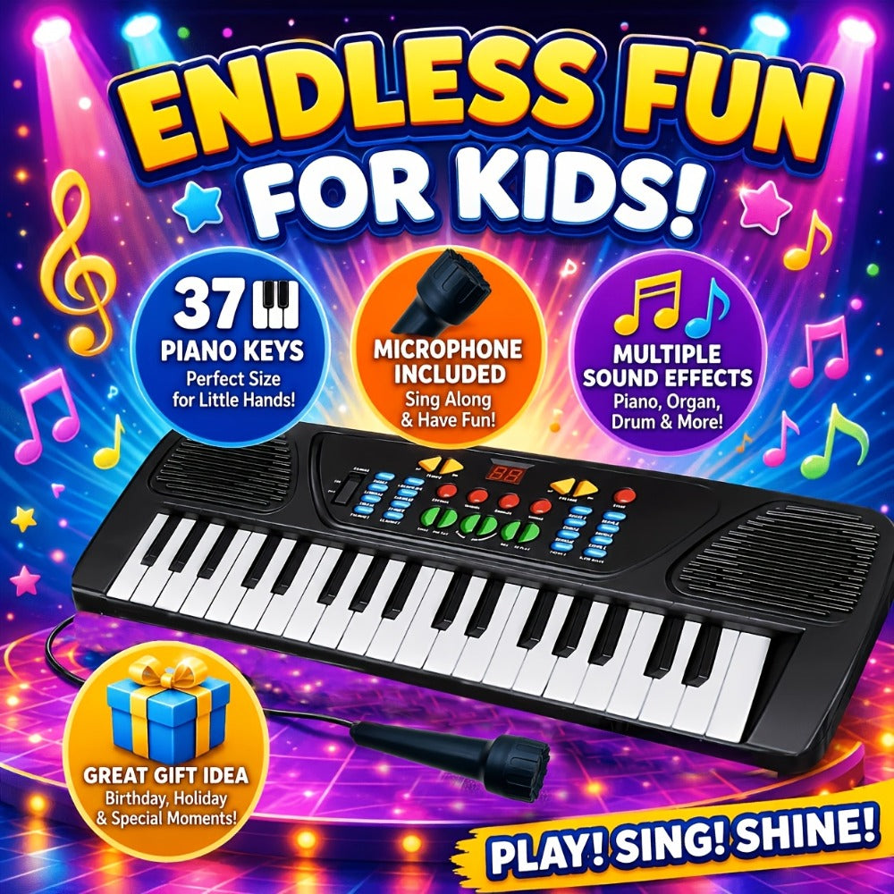 Kids Keyboard Piano 37 Keys with Microphone, Portable Electronic Piano with the Listed Color, Size or Set Options for Everyda