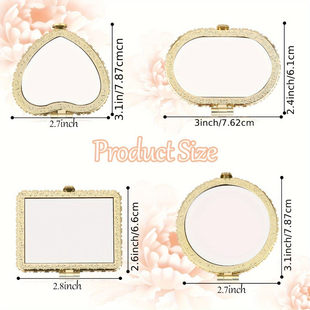 48-Piece Floral Folding Compact Mirror Set with Assorted Prints and 1X/3X Dual-View Mirrors — image 5
