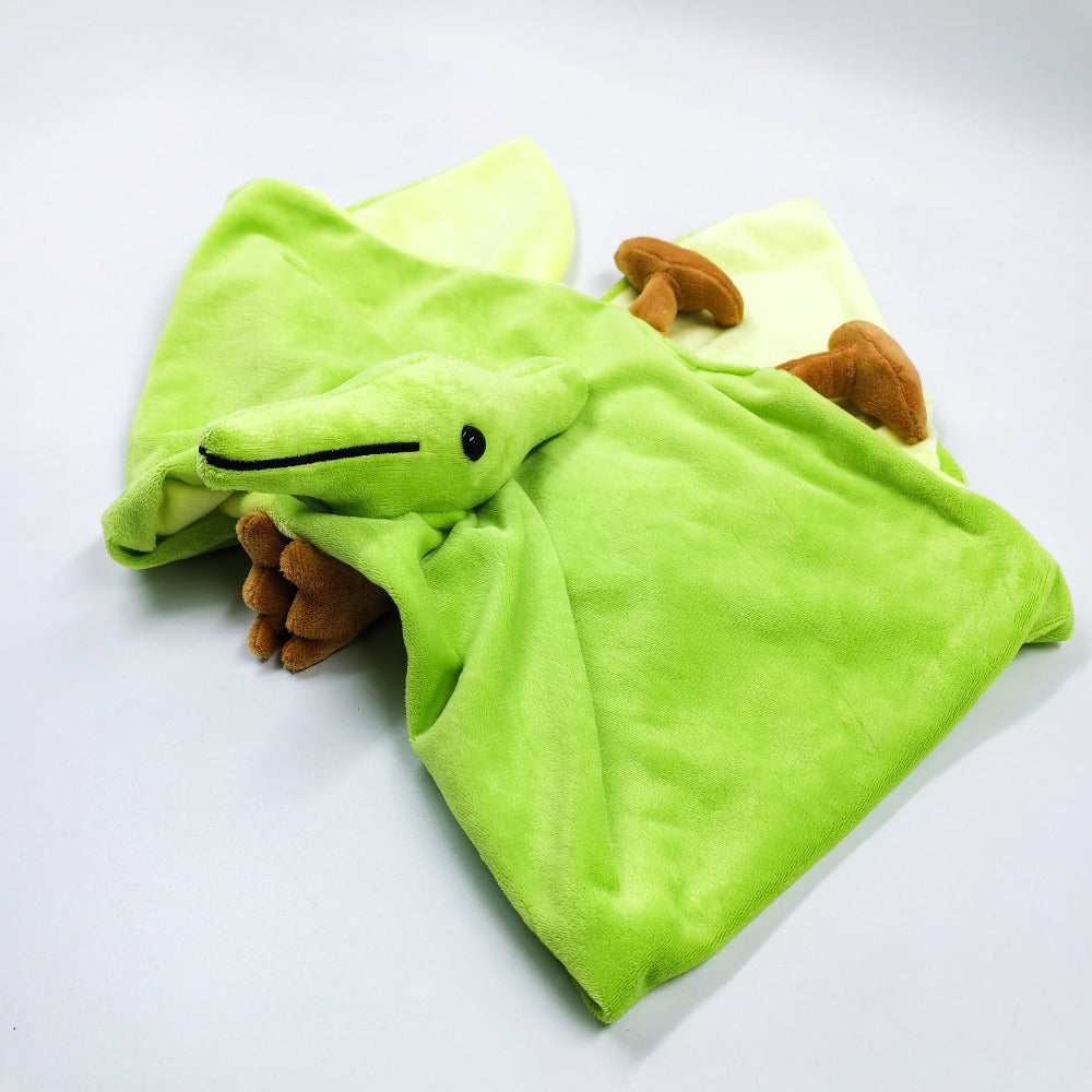 Pterodactyl Plush Cape for Kids 38 Inch Wearable Dinosaur Stuffed Animal Hoodie Cape Blanket Poncho for Halloween Costume Bir