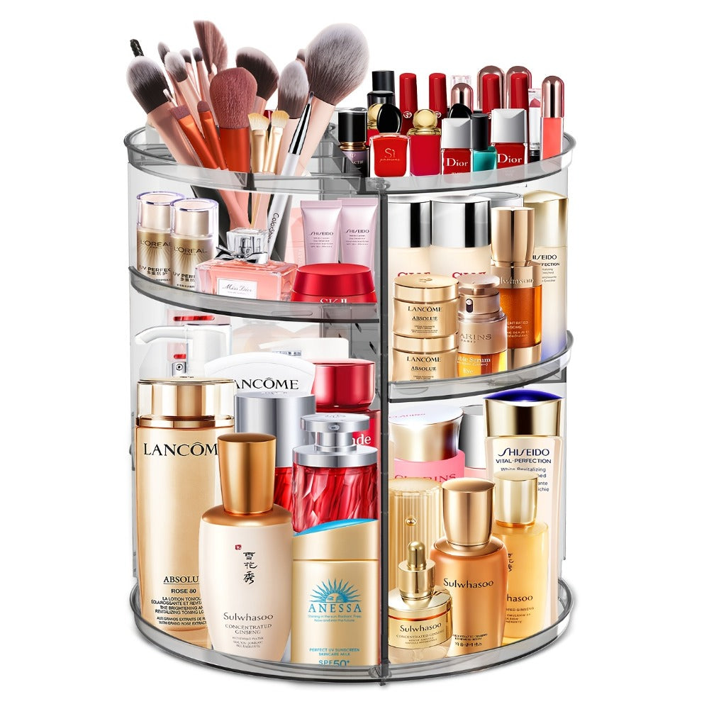 Rotating 360 Makeup Organizer Spinning Cosmetic Storage Display Rack 7 Adjustable Layers Large Capacity Skincare Holder for V