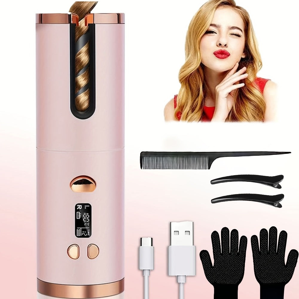 USB-Rechargeable Automatic Curling Chamber with Six Heat Settings, LCD Timer and Four Color Options — image 10