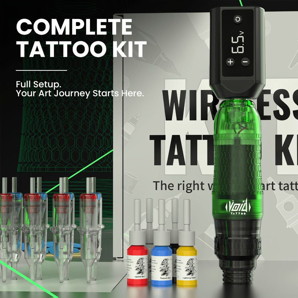Tattoo Machine Kit VOID Wireless Pen with 1200mAh Battery, 4-12V Adjustment, 10 Cartridges and 5 Ink Shades — image 15