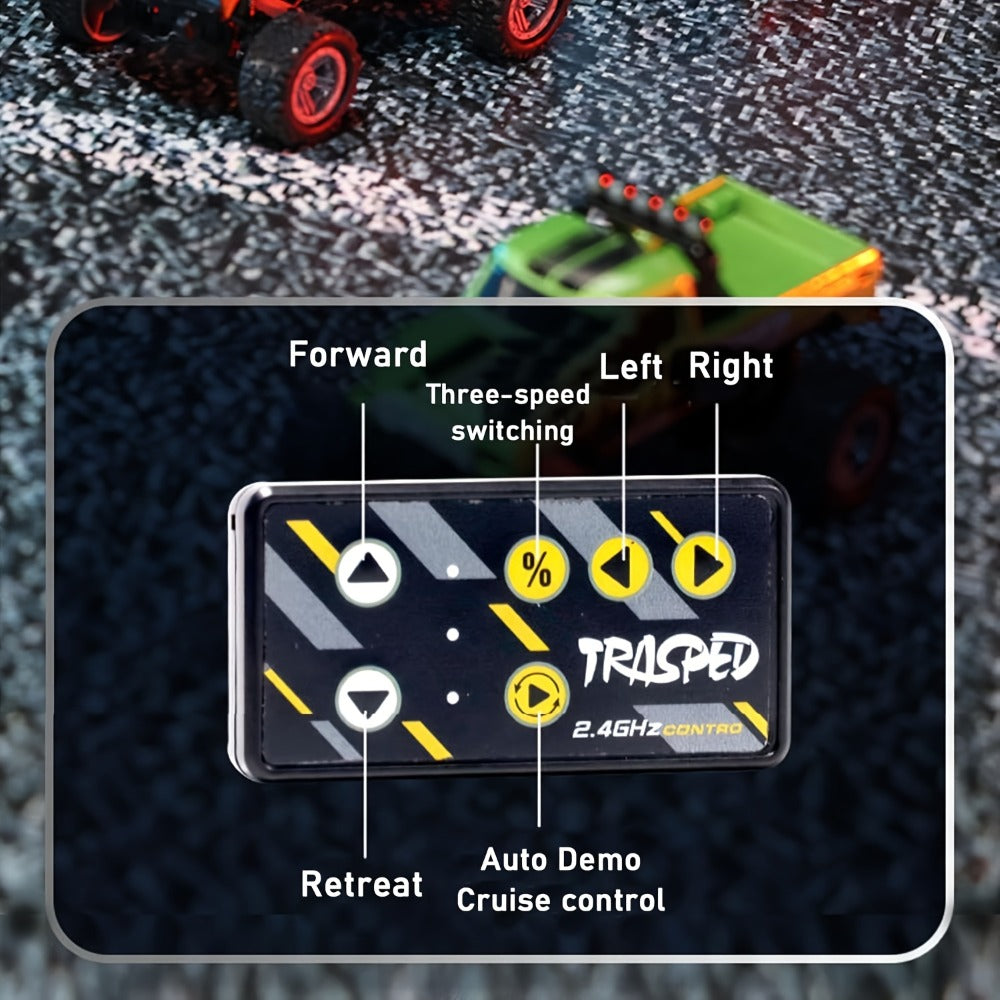 Mini RC Truck Toy 1:64 Scale 2.4GHz Off-Road Alloy Crawler with Detachable Trailer Body Lights & LED Headlights — image 15