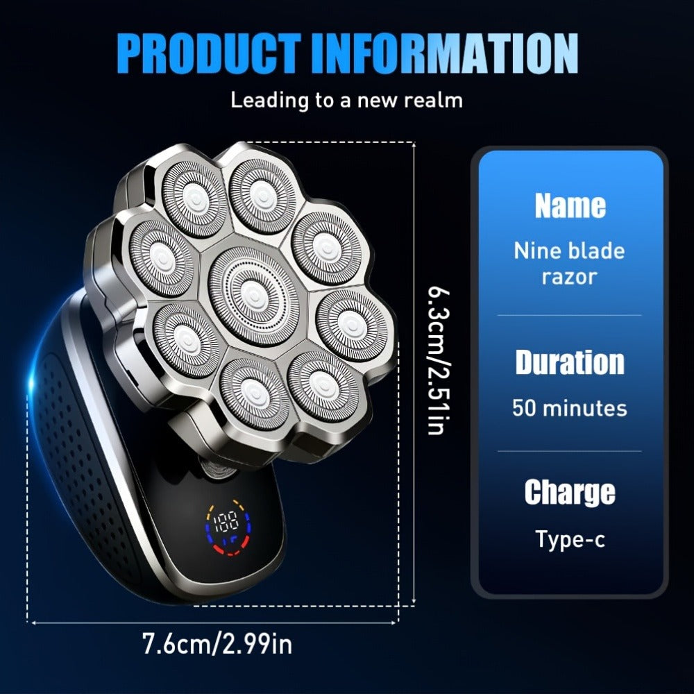 Electric Shaver 5-in-1 Bald-Head Grooming Tool with 7D or 9D Floating Heads and Magnetic Blade Options — image 5