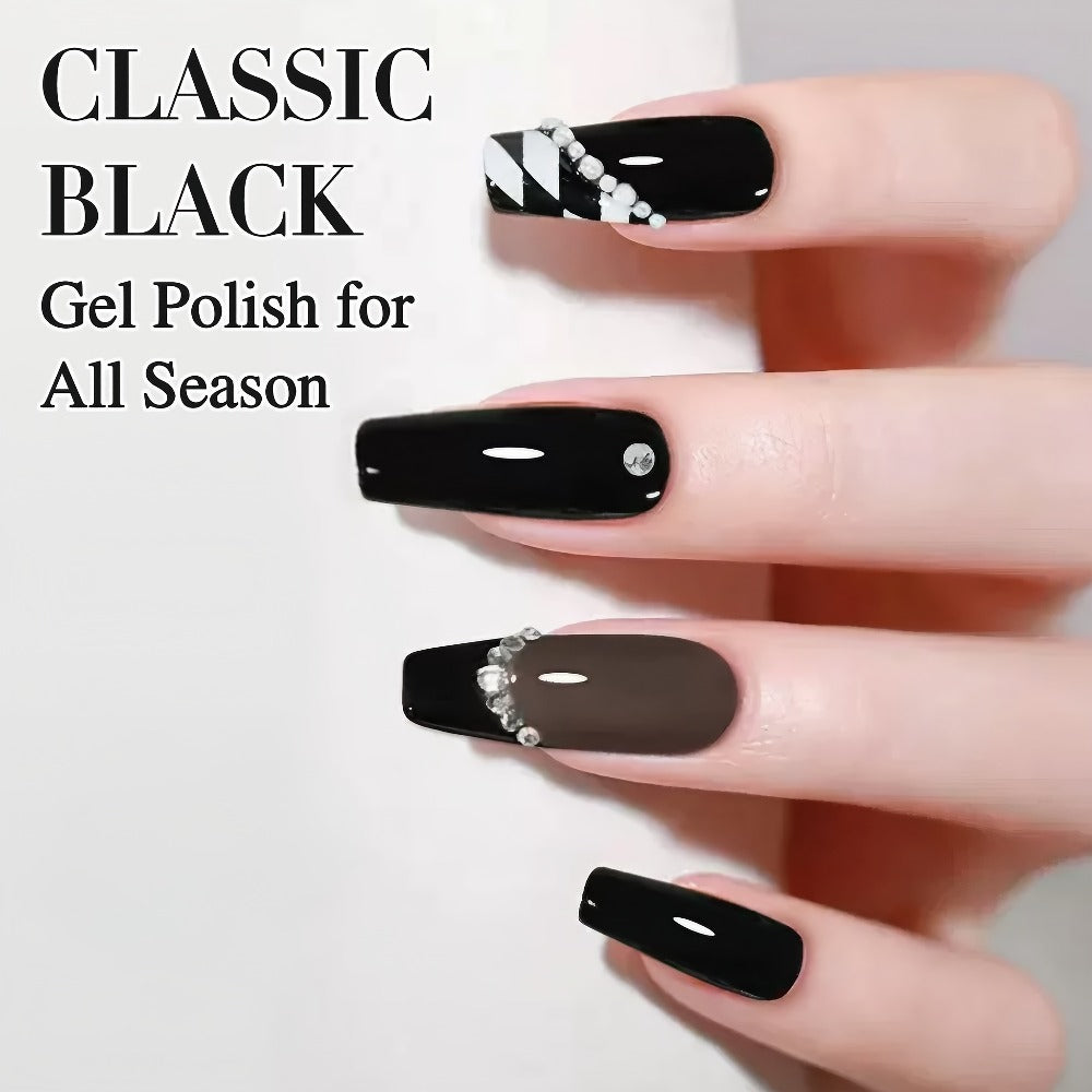 Gel Nail Polish in 16ml Deep Black for Solid Color, Stamping, French Tips and Chrome Base for Nail Art — image 8