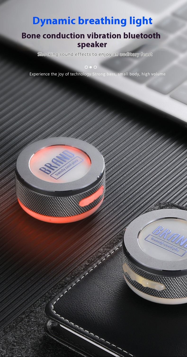 Small Wireless Bone Conduction Speakers Bluetooth Vibration Speaker With Color LED Light Portable Surface Adsorption Speaker