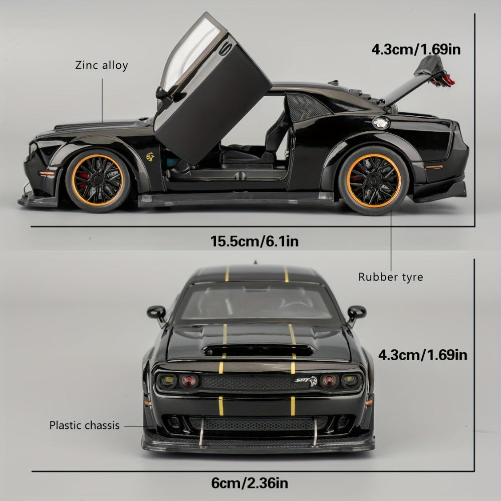 1:32 Scale Dodge Hellcat Die-Cast Metal Car Model with Openable Doors & Display Base, Collector Diecast Vehicle — image 3