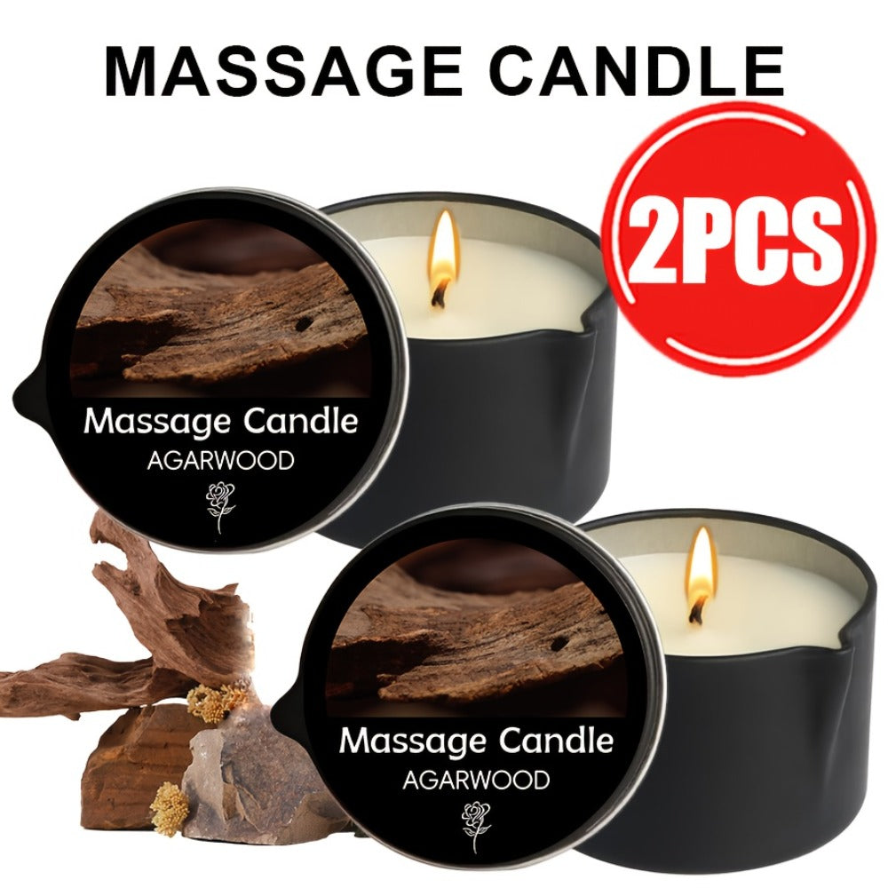 Massage Oil Candle 2-in-1 Soy Wax Scented Candle with Essential Oil – Moisturizing Warm Body Lotion for Spa Pedicure Relaxati