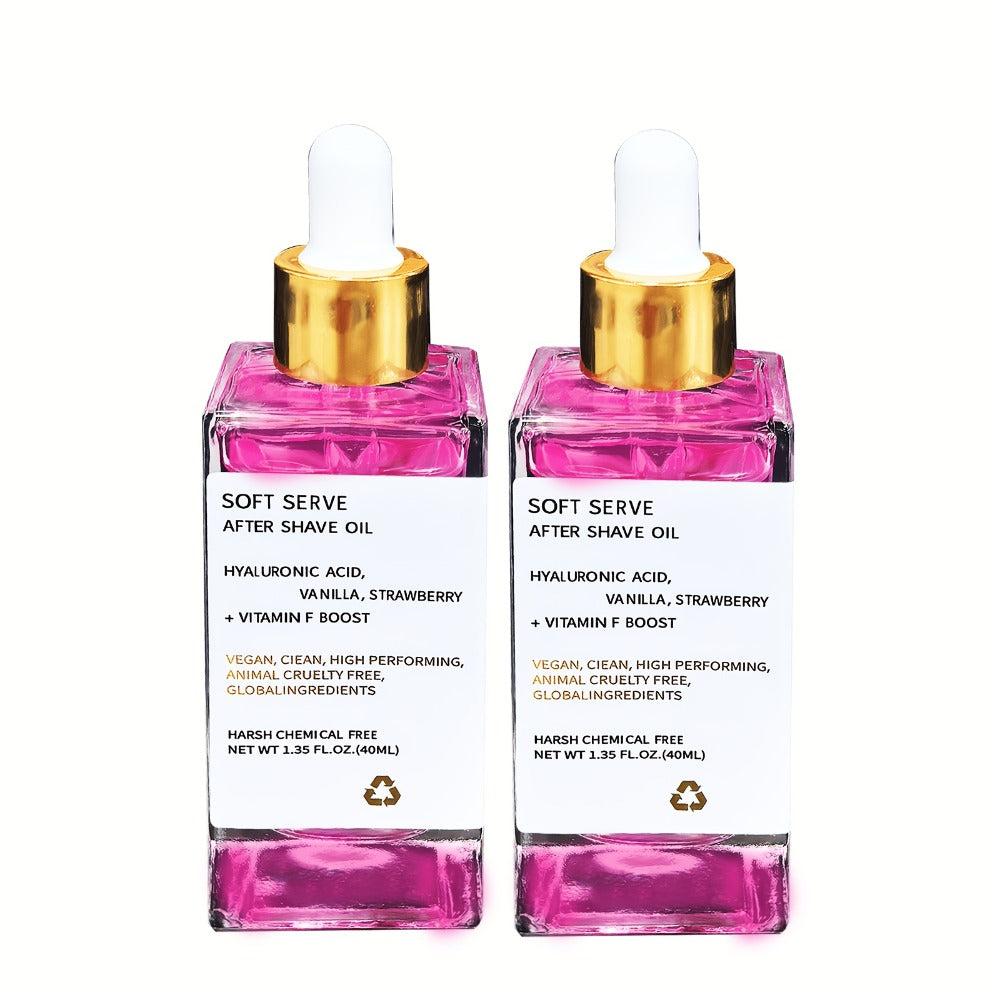 Strawberry Vanilla Beard and After Shave Oil, Two 1.35oz Bottles with Glycerin for Face and Mustache Care — image 3