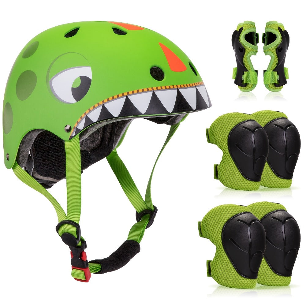 Kids Bike Helmet & Gear Set 7-Piece for Ages 2-8 Boys Girls Adjustable with the Listed Color, Size or Set Options for Everyda
