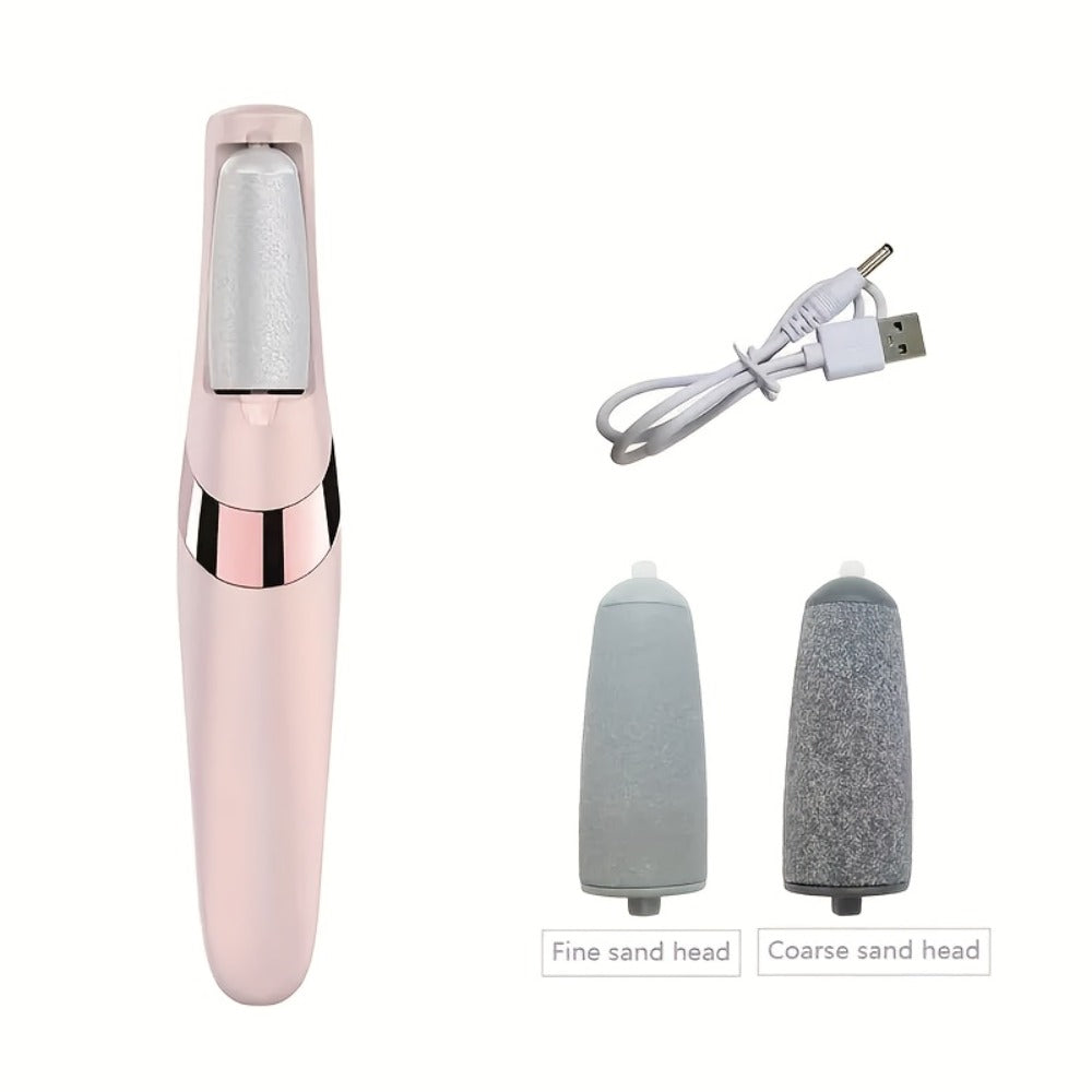 Electric Foot File Callus Remover IPX4 Waterproof Auto Light 2 Speed Interchangeable Grinding Heads Portable Pedicure Tool De