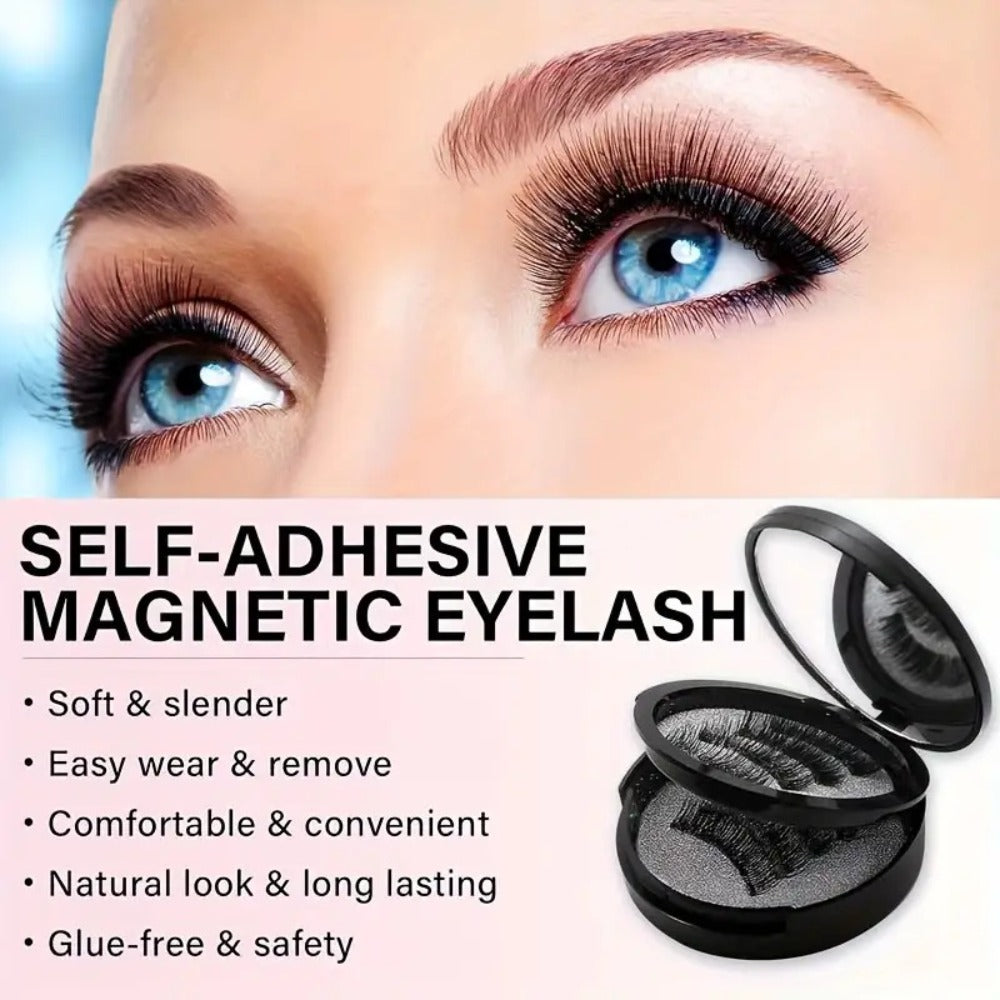 Waterproof 3D Magnetic Lashes 8Pcs Reusable Double Strip False Eyelashes Set with Clips & Glue – Natural Look for Women, Dail