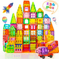 Magnetic Tiles Building Set for Kids 3 4 5 6 7 8 – 80 106 136 205pcs Clear 3D Magnet Building Blocks STEM Educational Toy Chi