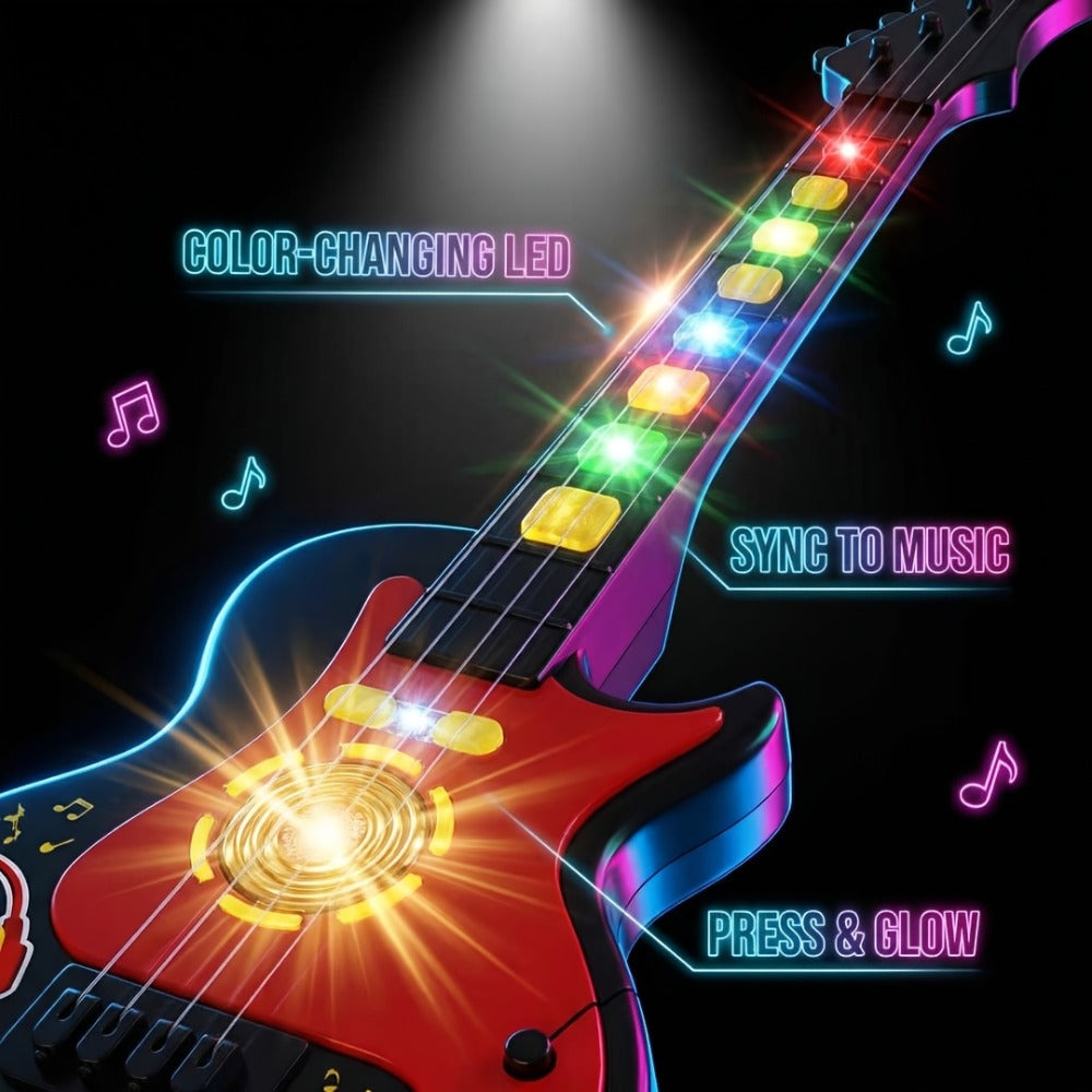 Kids Electric Guitar Toy with Microphone, Lights & Sounds, Musical Instrument Toy for Toddlers Ages 3-8 — image 6