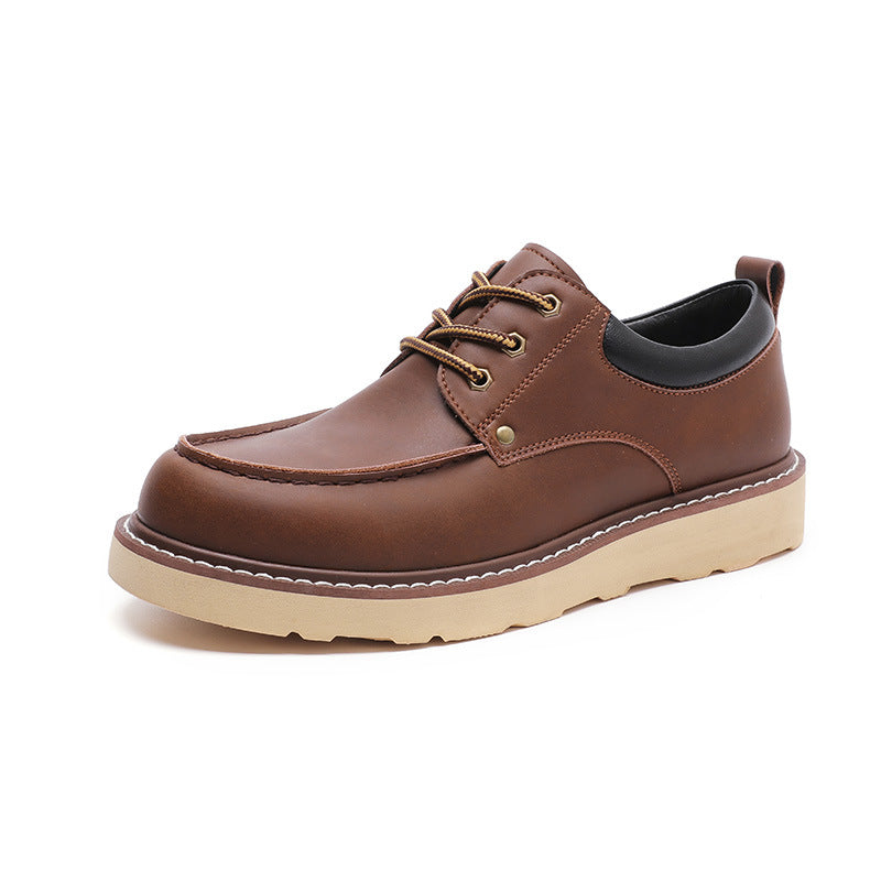 Men's American Work Boots - Low-Top Genuine Leather Martin Shoes