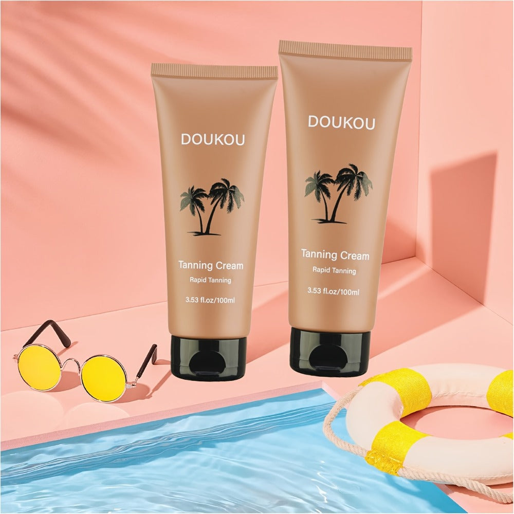 Sunless Self-Tanning Cream 100ml in Squeeze Tube with Light, Medium and Deep Shade Application Graphic — image 3