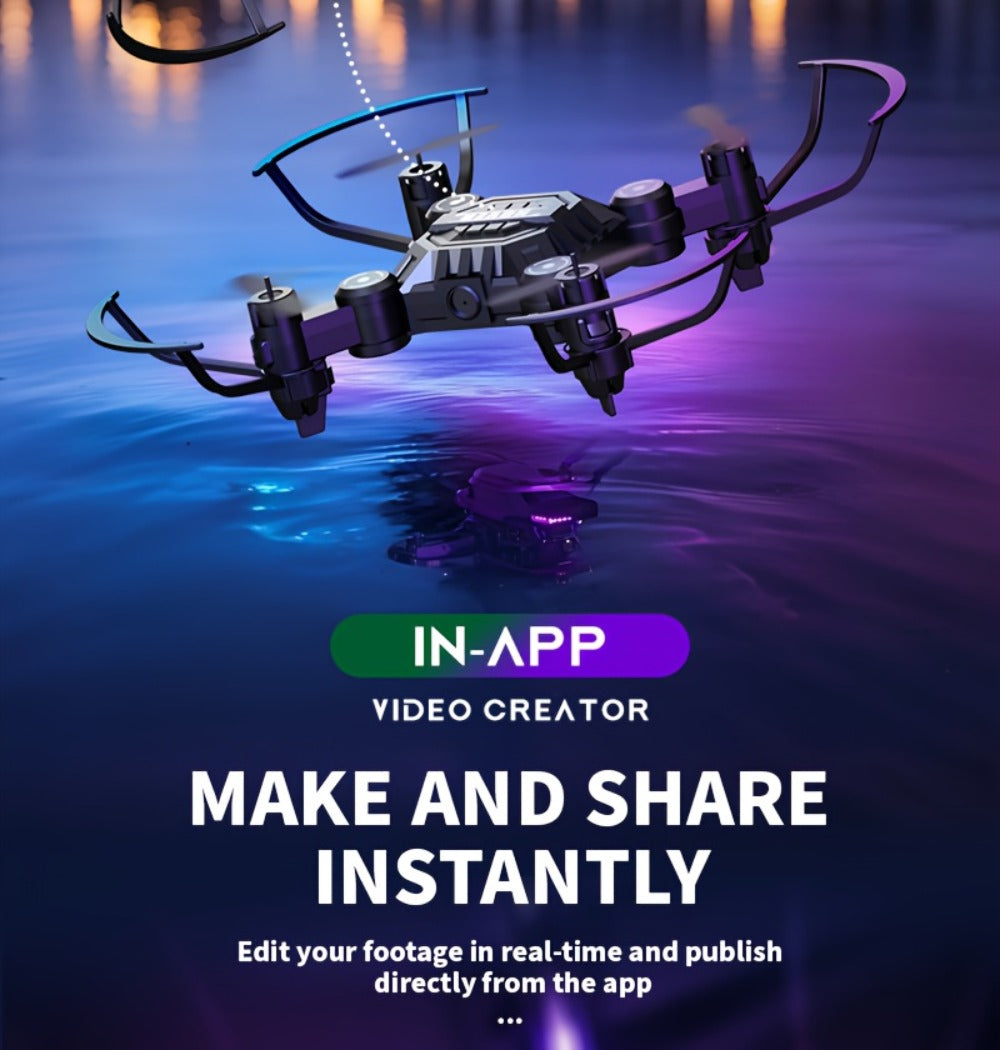 Watch-Controlled Mini RC Drone with Two Rechargeable Batteries in Blue, Green or Black for Indoor Flight — image 25