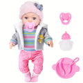 Winter Outfit Baby Doll Set 12 Inch Plush Coat Movable Limbs Clothes Socks Pacifier Bottle Utensils Nurturing Play Gift for G