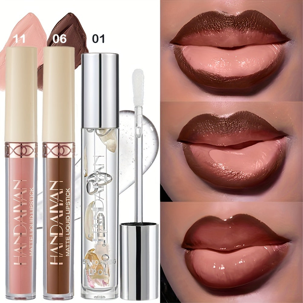 Three-Tube Lip Makeup Set with Clear Silver-Cap Tube and Coordinated Color Pair in Set A, B or C — image 6
