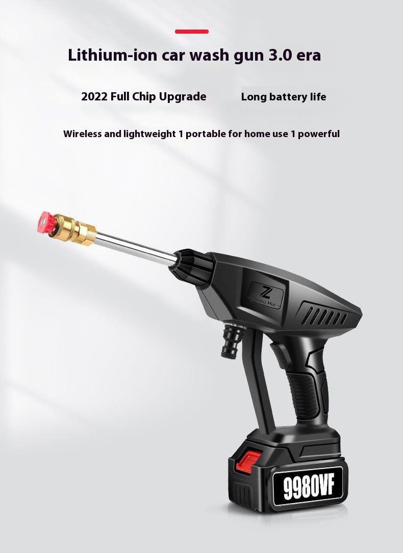 Wireless Lithium Battery Car Washing Gun Portable High Voltage