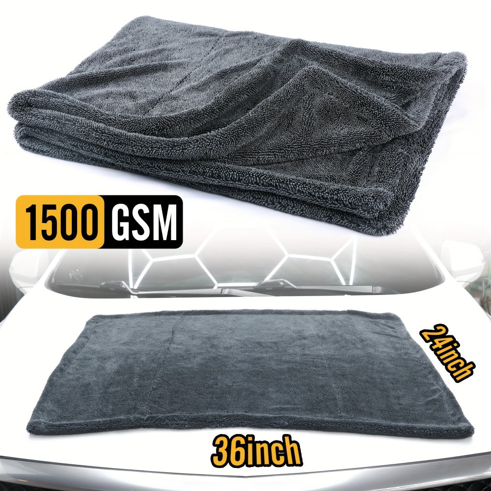 Car Drying Towel in 24 x 36-Inch 1500 GSM Edgeless Microfiber, Available as One or Two Pieces — image 1