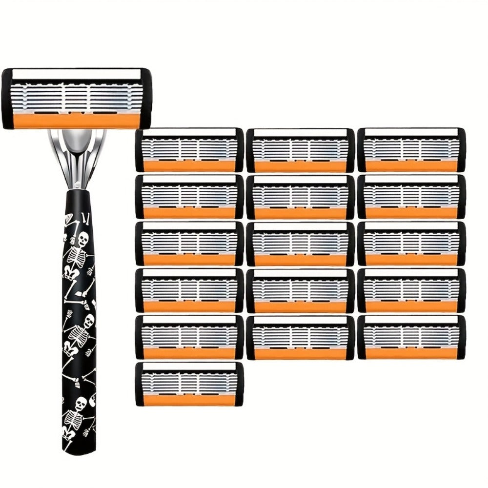 Safety Razor for Men 7-Layer Progressive Blades – Non-Slip Stainless Steel Handle Classic Double Edge Razor for Beard & Musta