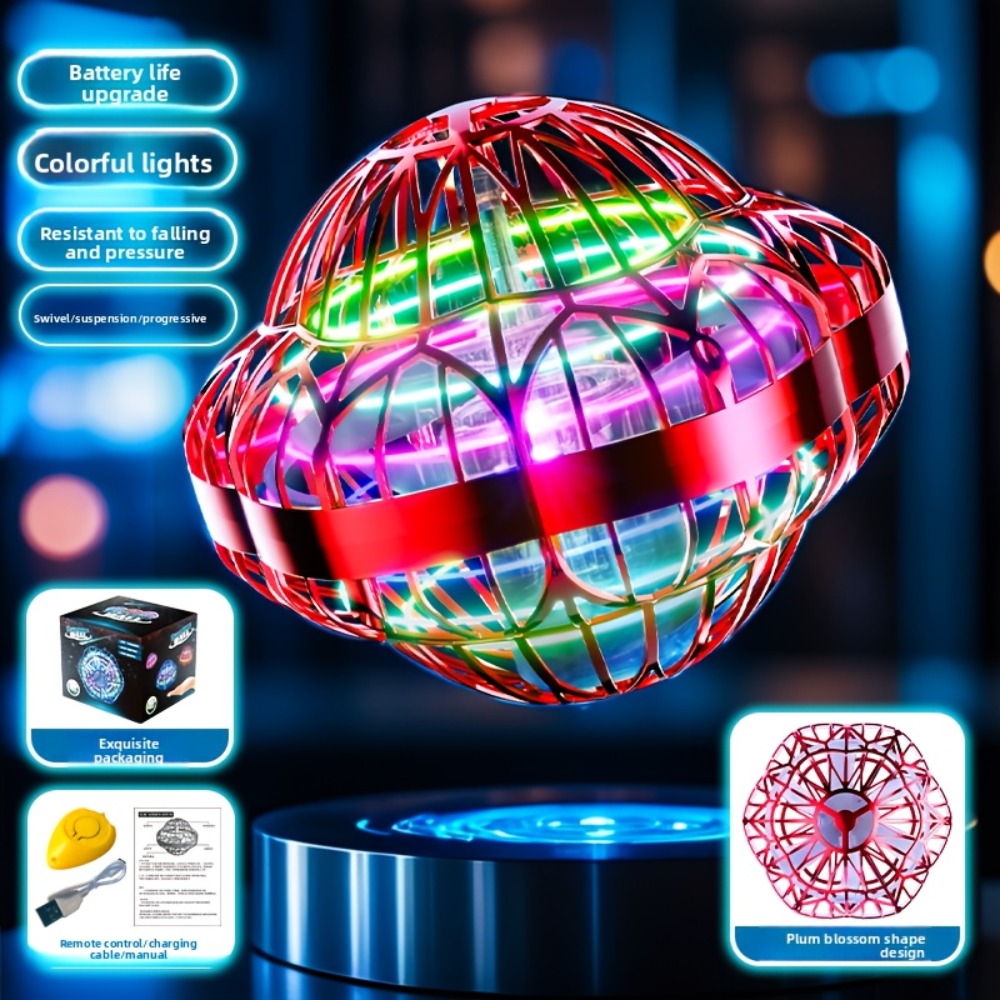 UFO Flying Ball Toy Smart Sensor Hovering Drone Hexagonal Spinning Saucer with the Listed Color, Size or Set Options for Ever