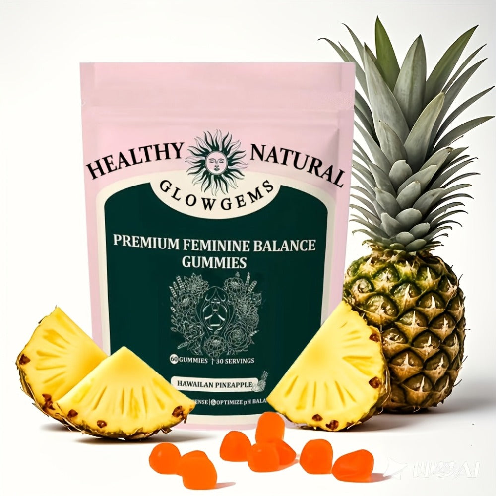 Women's Balance Probiotic Gummies 60 Count Hawaiian Pineapple Flavor with Vitamin C - Daily for Bath Time, Home Spa and Perso