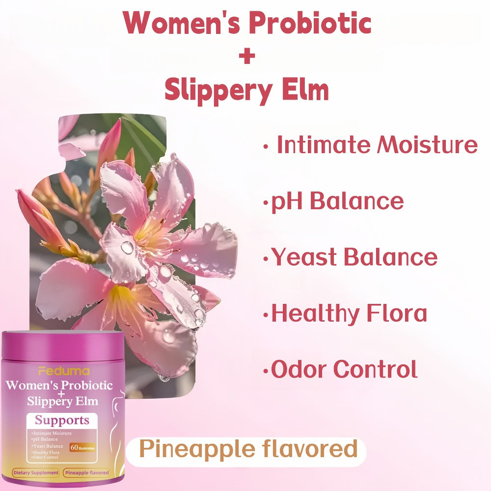 Women's Probiotic Gummies with Slippery Elm for Intimate Moisture Odor Control Healthy Flora — image 6