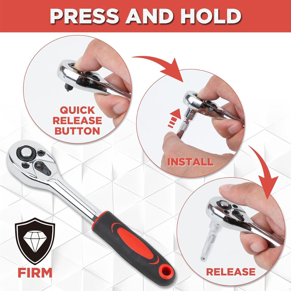 Professional Automotive Tool Set 55 / 63 / 96-Piece – Ratchet Socket Wrench Kit for Car & Bicycle Maintenance | High-End Mech