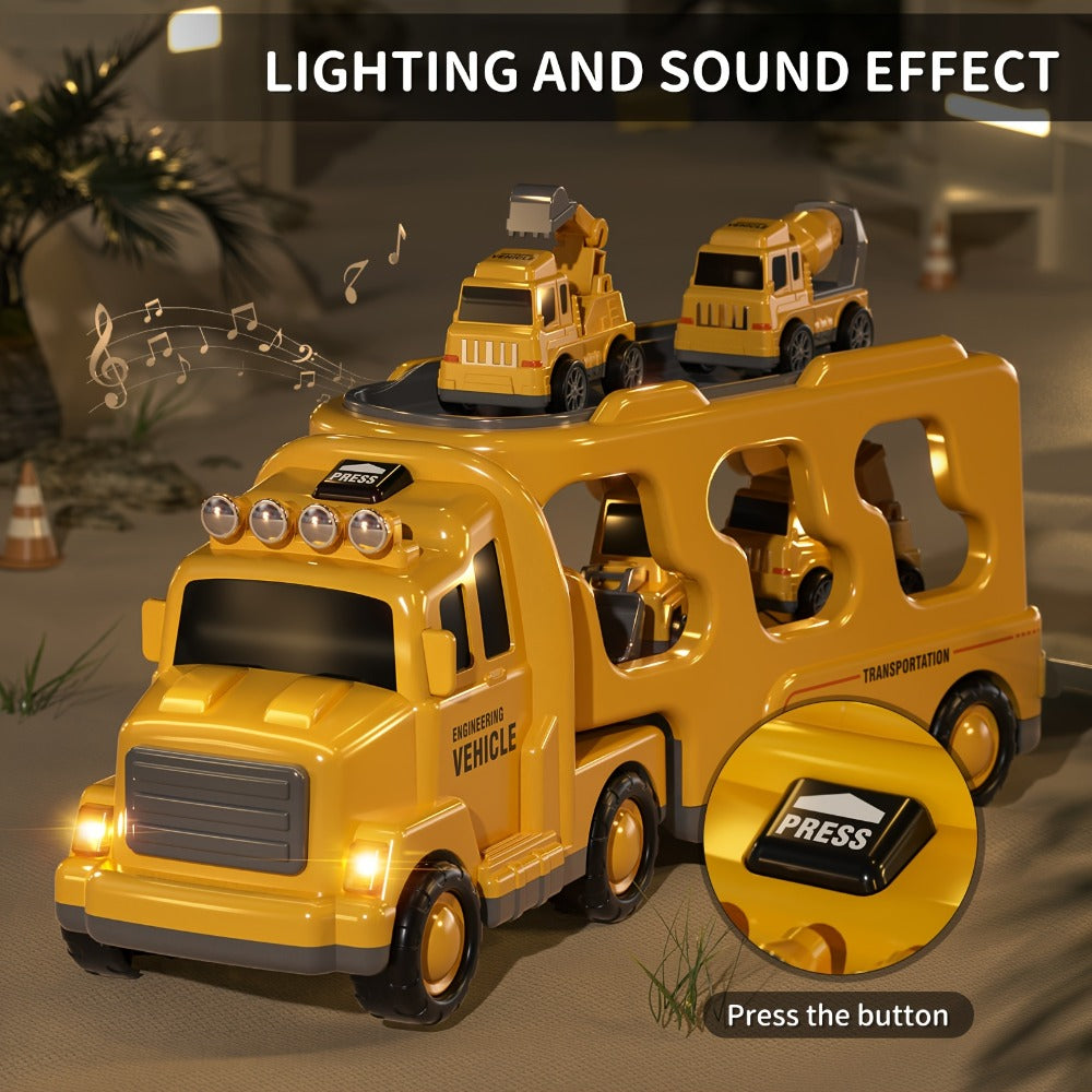 Construction Carrier Truck Toy Set for Kids Ages 3-7 with the Listed Color, Size or Set Options for Everyday Use — image 4
