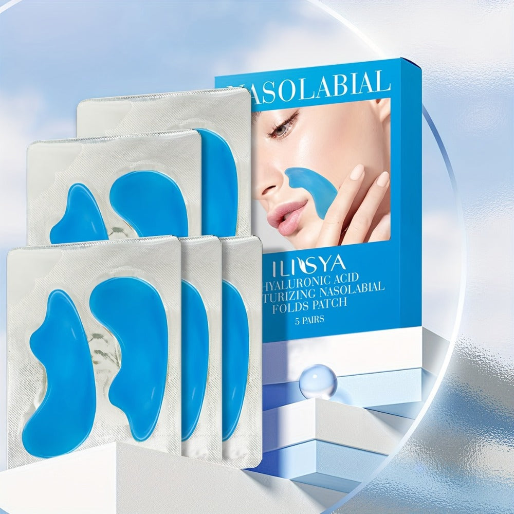 Nasolabial Fold Patches 3 Boxes - Hyaluronic Acid & Collagen Laugh Line Sticker, Lifting Tightening Anti-Wrinkle Nose Line Pa