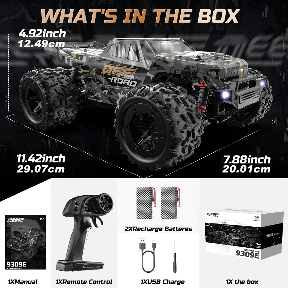 Remote Control Car, DEERC 1:16 4WD Off-Road Truck with 42 km/h Label, Dual 1500mAh Batteries and LED Lights — image 8