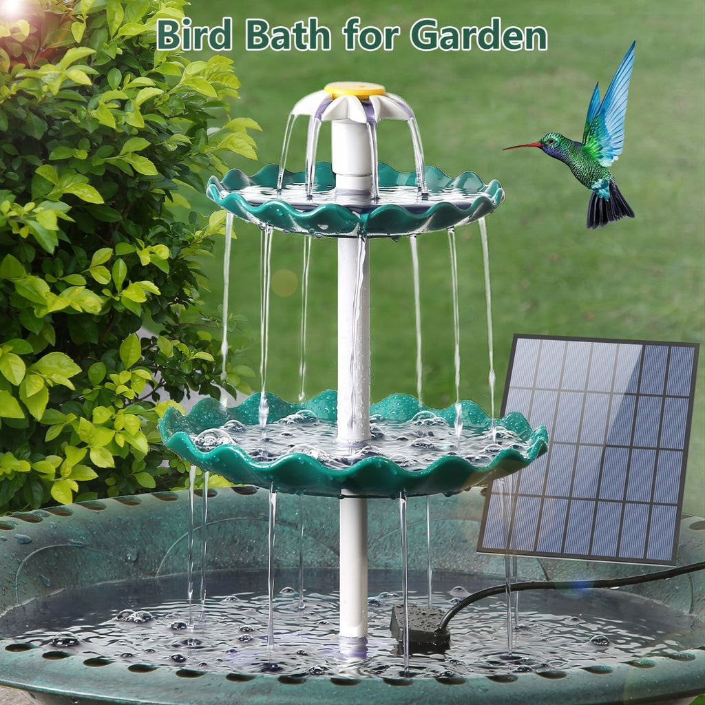 Bird Bath Fountain Solar 3-Tier – Outdoor Garden & Courtyard Decor — image 5