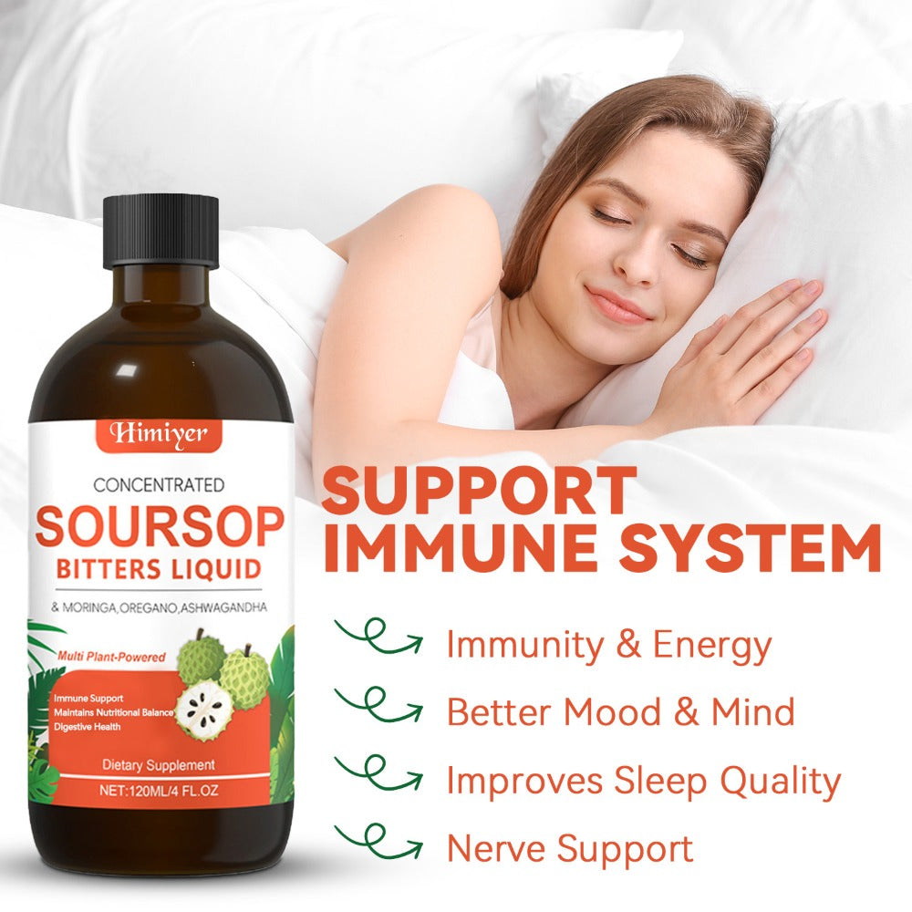 Soursop Bitters Liquid Herbal Supplement, Gut Health Support with Moringa, Oregano & Ashwagandha — image 14