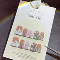 Press On Nails 10-Piece Short Duckbill Set with White French Tips, Golden Butterfly and 3D Carved Flower — image 14