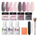 Dip Powder Nail Kit with NOCIS Label, Four Nude Gray Pink Powders, Three 10ml Liquids and Four Tools — image 22