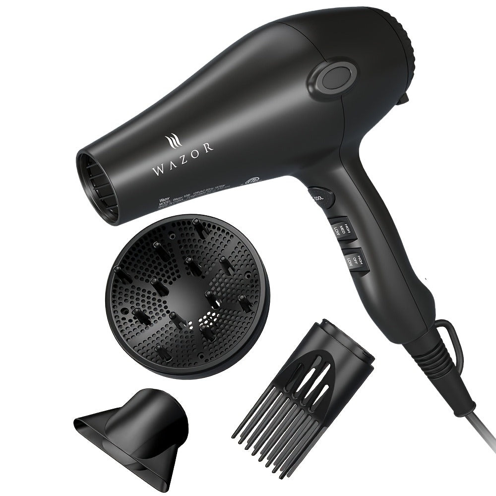 1875W Ionic Hair Dryer with Diffuser Concentrator Comb Nozzle – Professional Blow Dryer DC Motor 3 Heat 2 Speed Cool Shot Ant