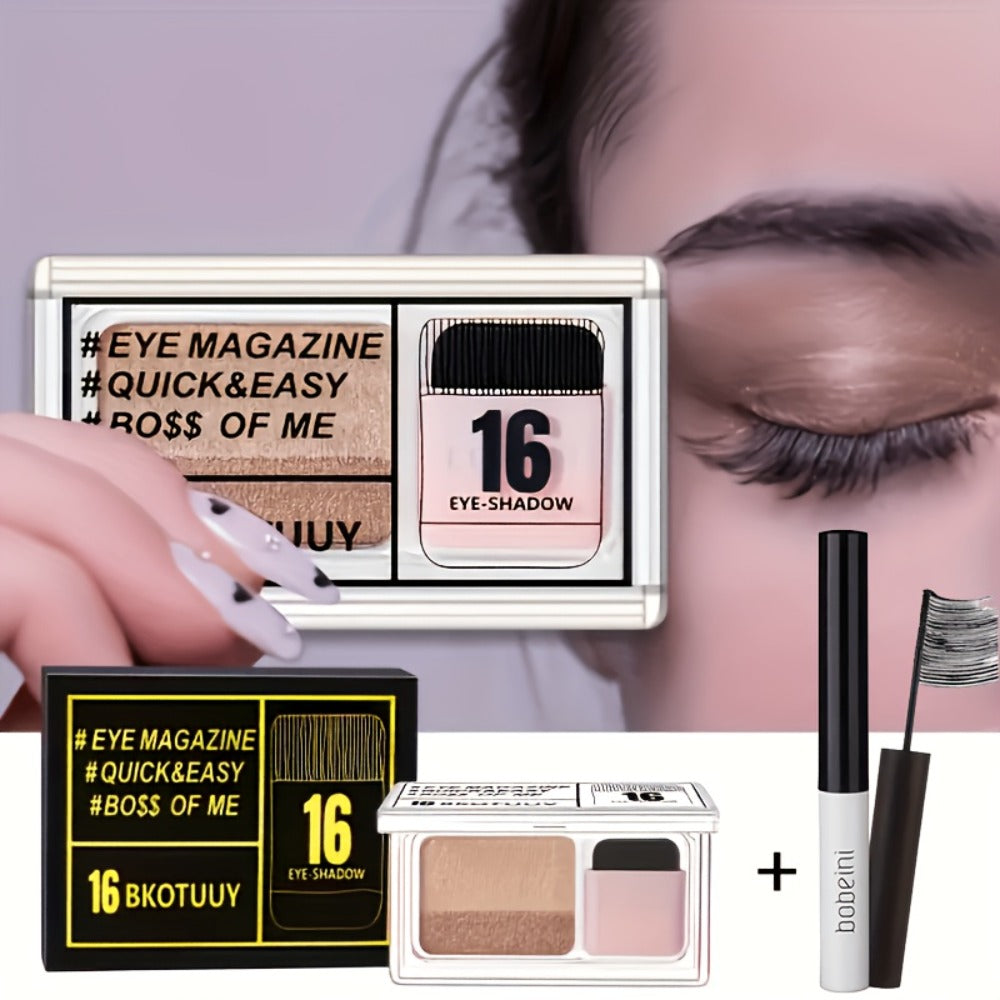 Duo Eyeshadow Palette Set 3 Pack, 2-Color Matte & Shimmer Blendable Eye Makeup with Applicator Brush — image 8