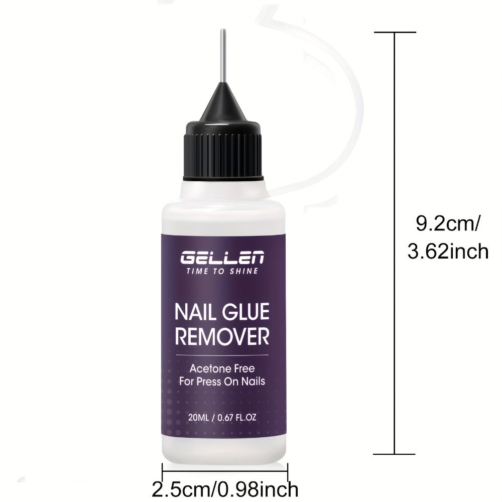 Nail Glue Remover 20ml Precision Needle Applicator Acetone Free – Fast Acting No-Mess Formula for Press On Nails Gel X Nail T