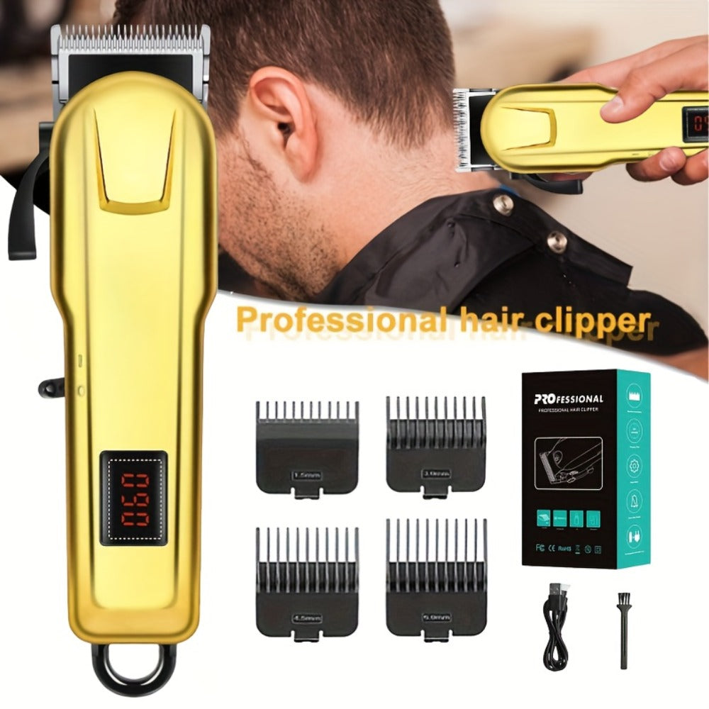 Hair Clipper Cordless USB-Rechargeable Set with Adjustable Blade, Four Guide Combs and Three Style Options — image 14