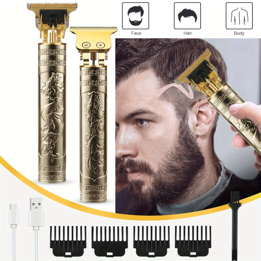 T-Blade Hair Trimmer with Four Guide Combs, USB Cable and Seven Dragon or Buddha Patterned Finish Options — image 20