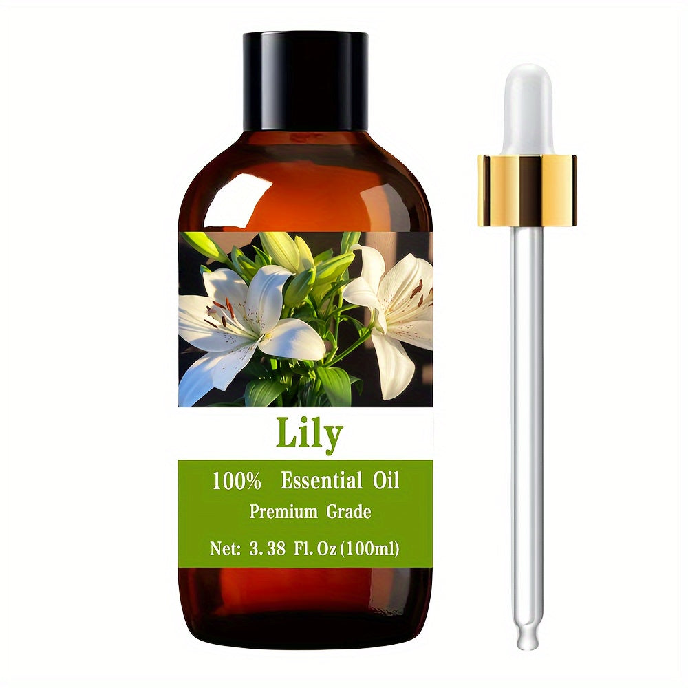 Essential Oil Lily Floral Aroma in 100ml Dropper Bottle for Aromatherapy, Massage and Personal Care — image 7