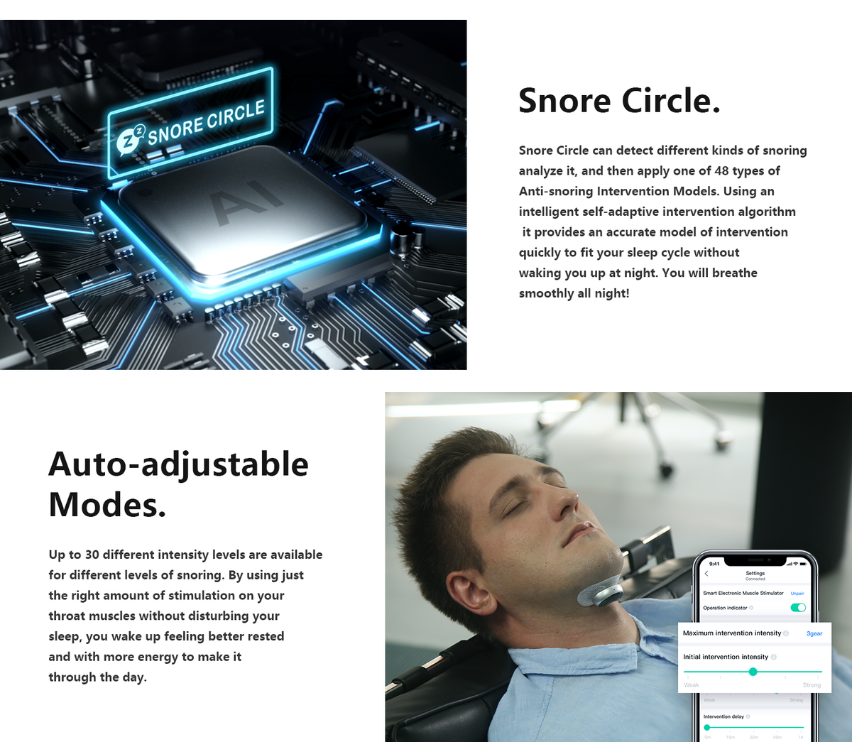Smart Anti Snoring Device Electronic Muscle Stimulator Pro