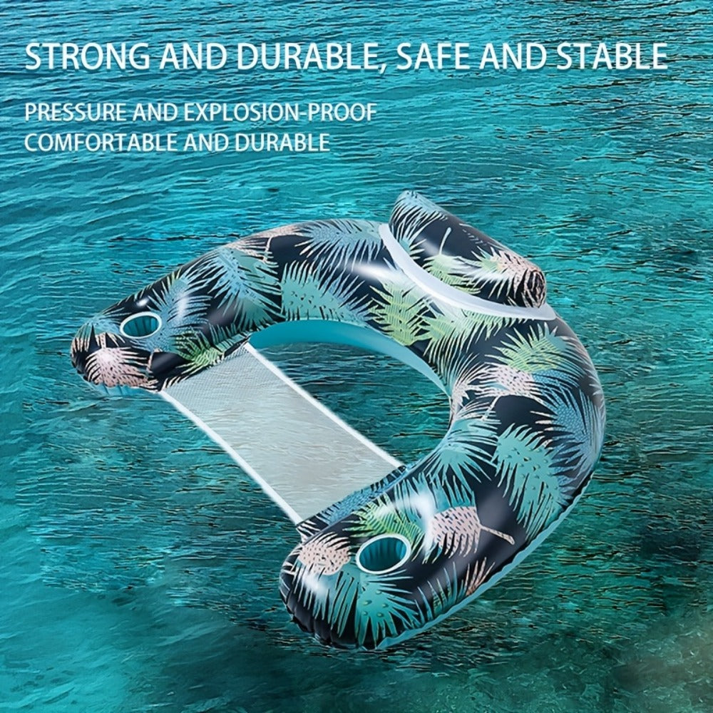 Inflatable Pool Floats with Cup Holder and Backrest for Adults — image 3