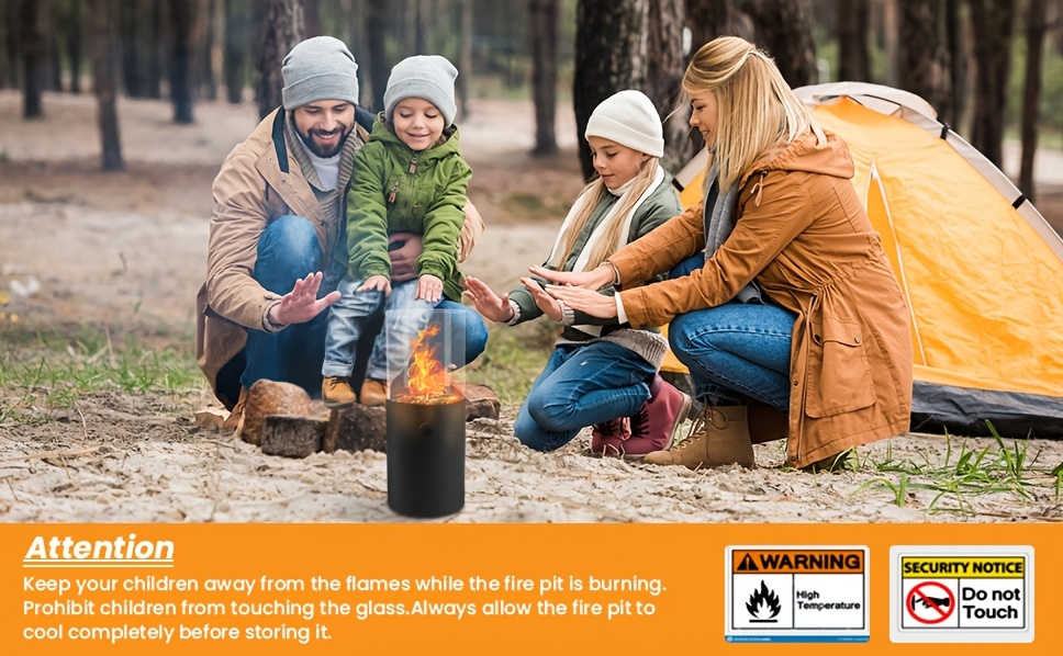 Fire Bowl Tabletop Fire Pit Indoor Outdoor Butane Fuel Mini Portable Fireplace with Glass Wind Guard for Garden, Patio and Ya